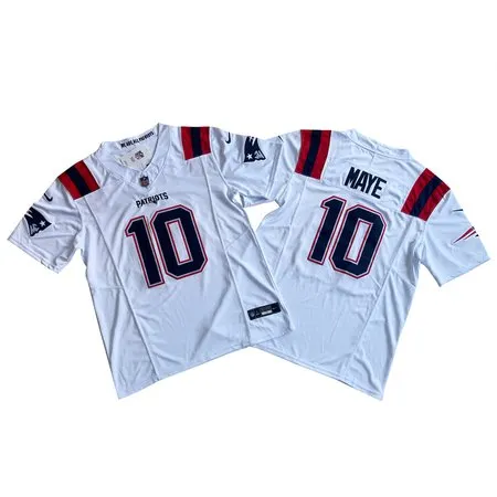 Men's New England Patriots #10 Drake Maye White 2024 Draft F.U.S.E  Vapor Limited Stitched Football Jersey