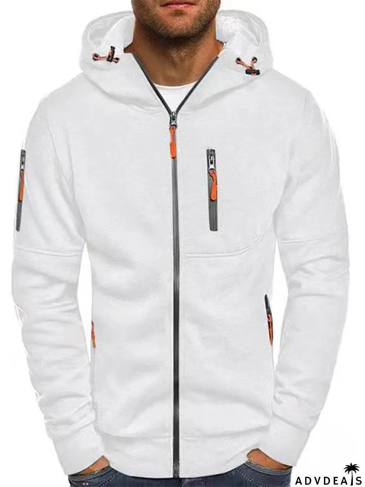 Men's Cool Full Zip Hooded Training Jacket for Autumn