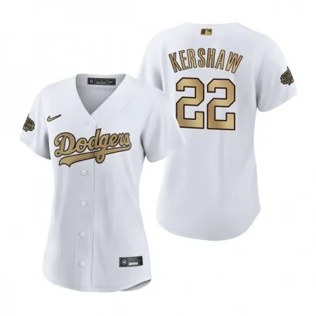 Women's Los Angeles Dodgers #22 Clayton Kershaw 2022 All-Star White Stitched Baseball Jersey(Run Small) 9X8O