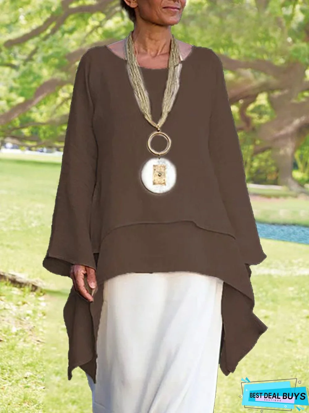 Long Sleeve Asymmetrical Casual Paneled Top