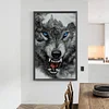 DIY Full Round Drill Diamond Painting 5D ferocious wolf Poster Kit