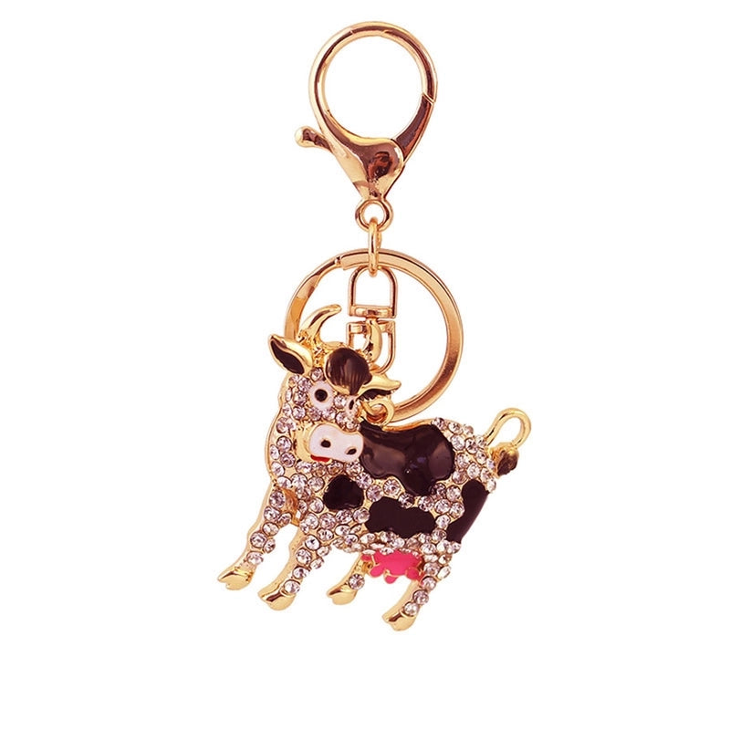 Classic Style Cows Alloy Inlay Rhinestones Women’s Keychain