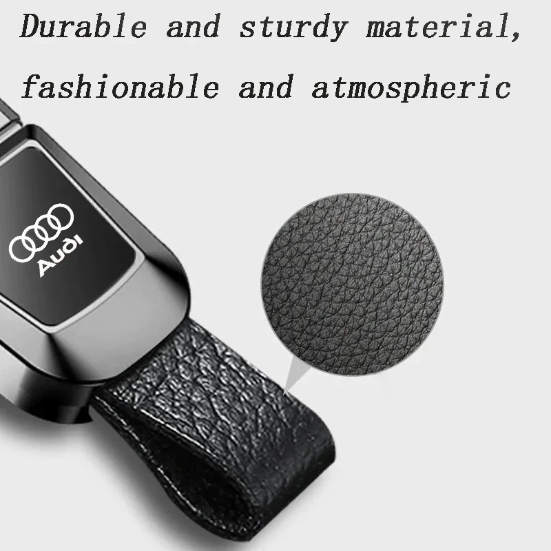🔥Hot Sale🔥Exclusive Logo🔥Car Anti-lost Genuine Leather Keychain