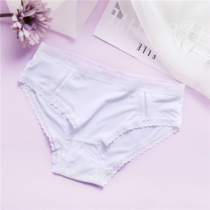 M-XL Sexy Seamless Panties Women Lace Underwear Solid Color Female Underpants Briefs Pantys for Woman Hollow Intimates Lingerie