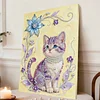 DIY Pearl Painting Kitten for Home Wall Decor with Frame(40x30cm)