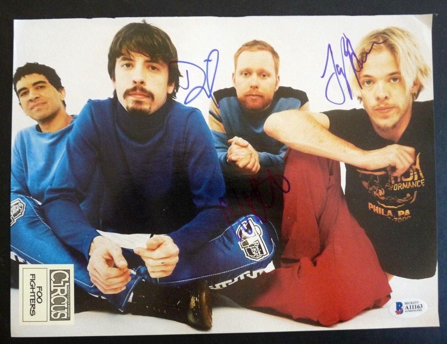 Foo Fighters Dave Nate Taylor Signed 8x10.75 Magazine Page Photo Poster painting BAS Certified