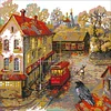 [Brand]Rainy Scene - 14CT Stamped Cross Stitch - 47*46cm