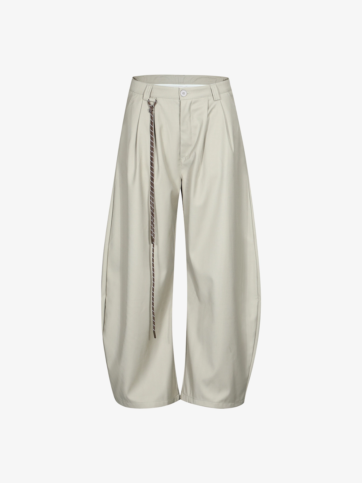 Apricot Act Chic Double Pleated Drapey Curved Leg Pants Front