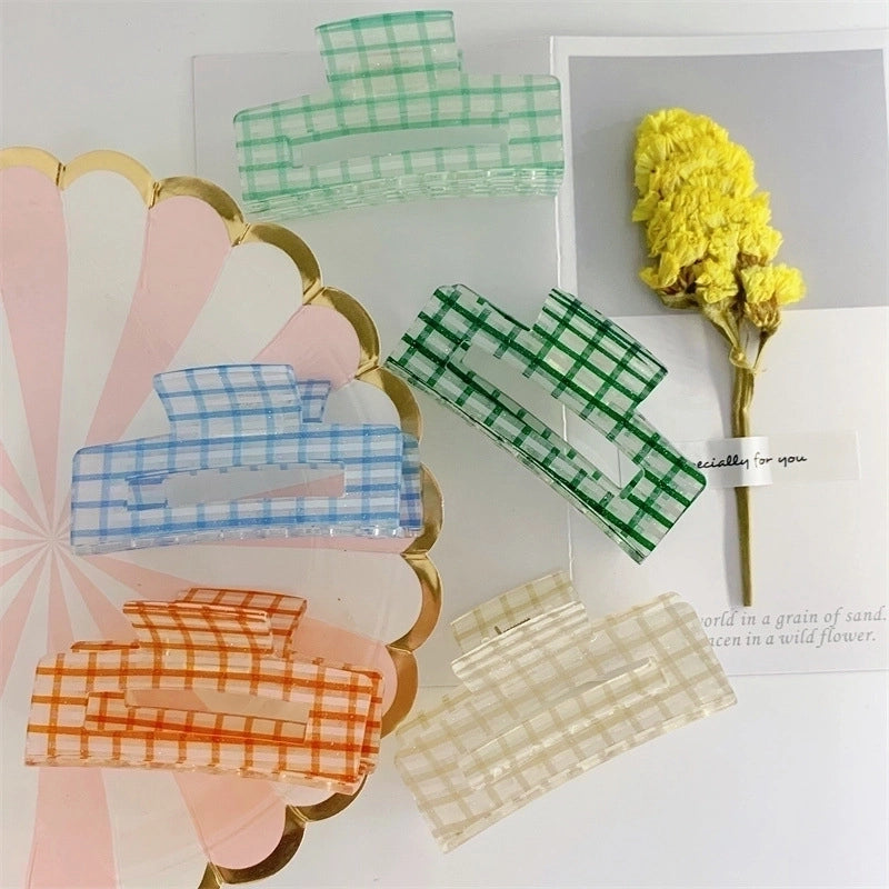 Fashion Plaid Arylic Hollow Out Hair Claws 1 Piece