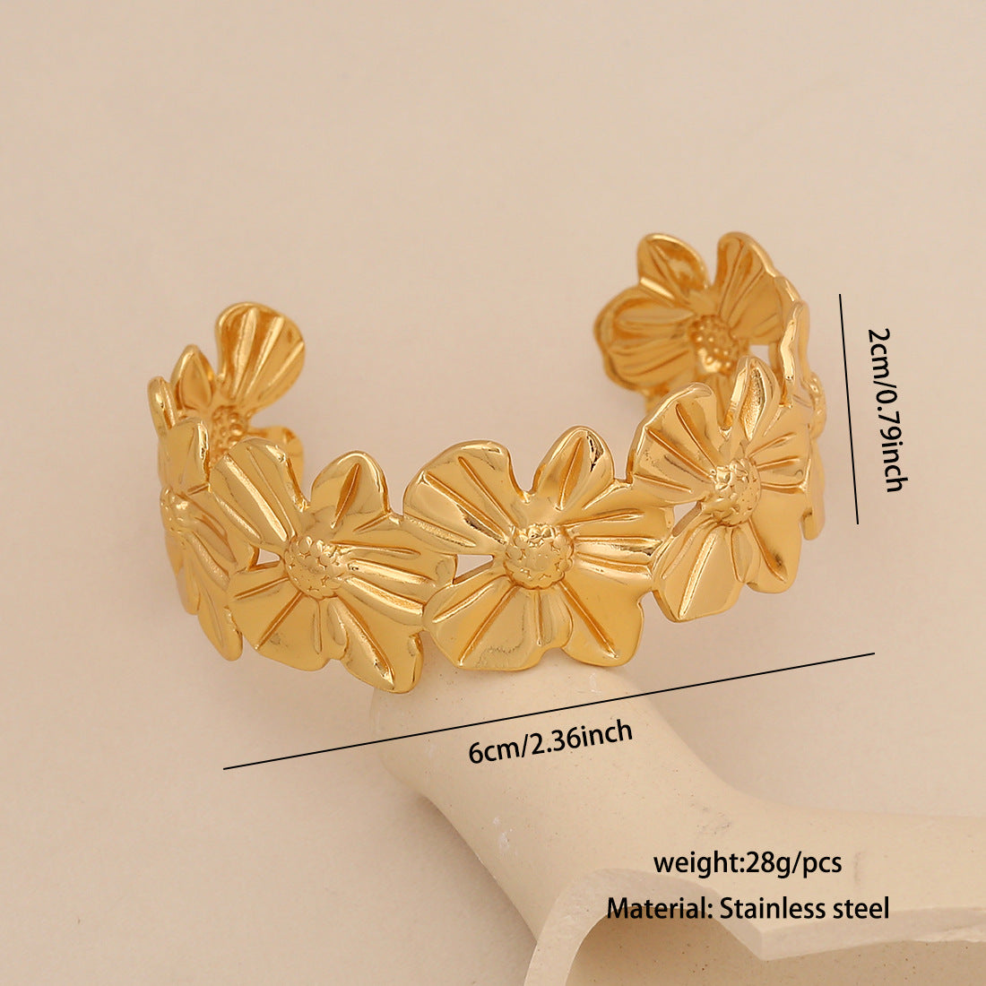 Personalized Exaggerated Flower Bracelet Niche Hand Accessories Ins Stainless Steel Jewelry B626