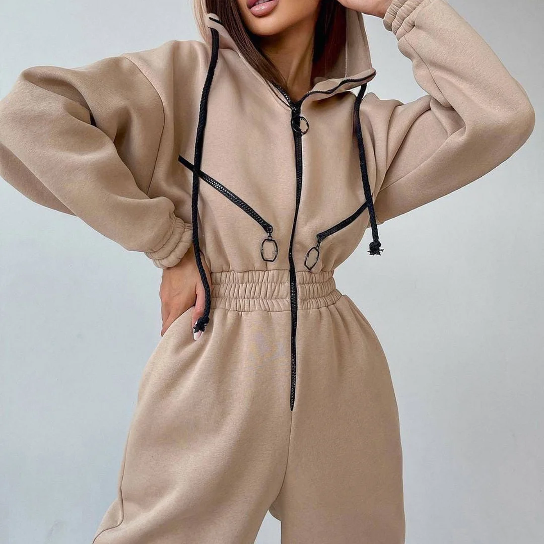 Women's Athletic Hooded Jumpsuit