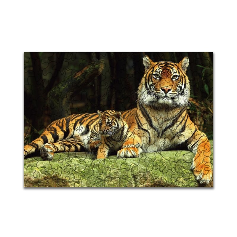 Jeffpuzzle™-JEFFPUZZLE™ Tiger father and son Puzzle