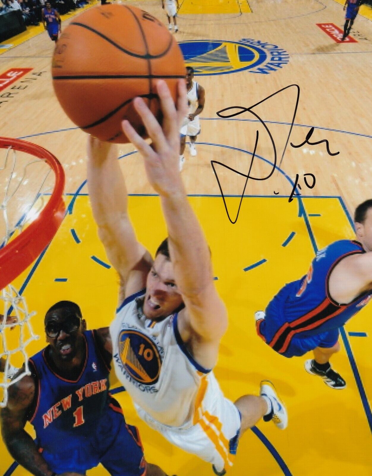 David Lee #2 8x10 Signed w/ COA Golden State Warriors