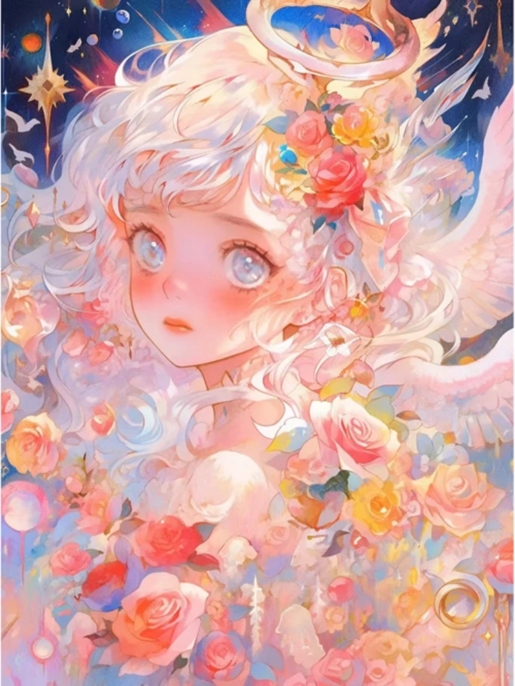 Fantasy Flower Angel Girl 11CT Stamped Cross Stitch 50*60CM