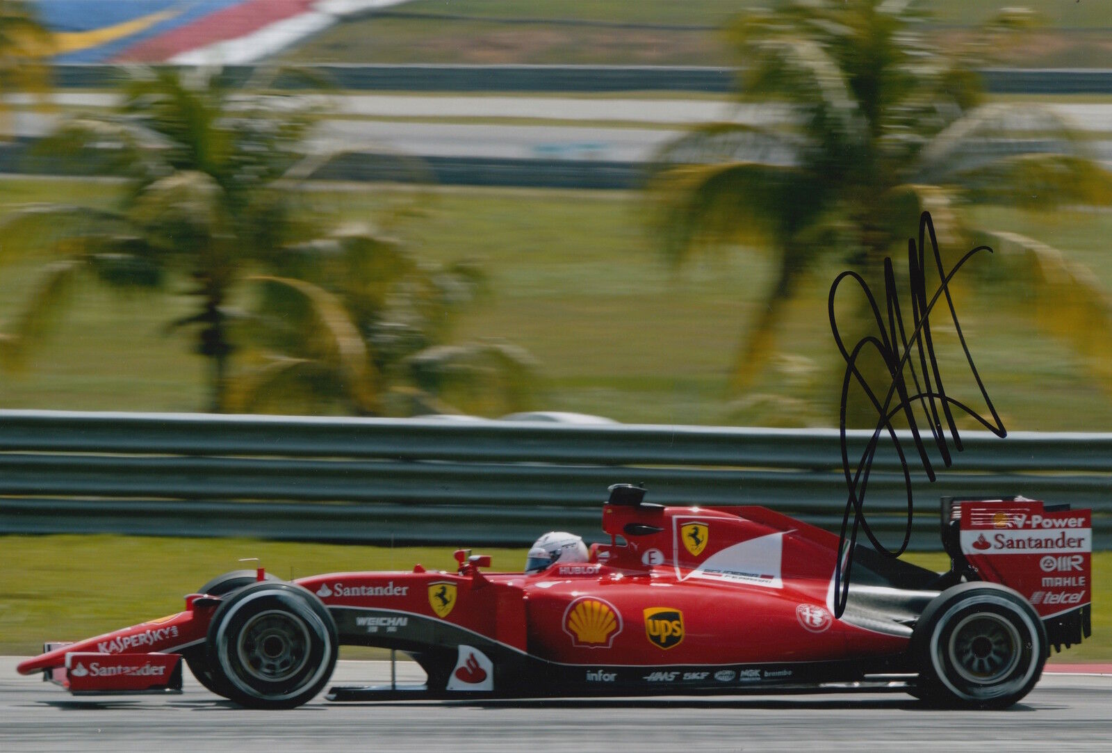 Sebastian Vettel Hand Signed 12x8 Photo Poster painting F1 Scuderia Ferrari 5.