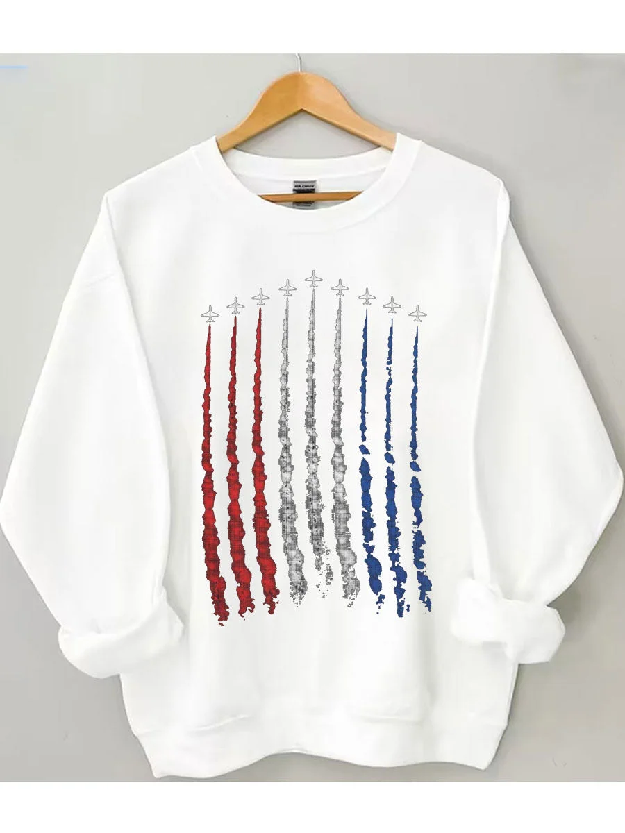 Red White Blue Air Force Flyover Sweatshirt