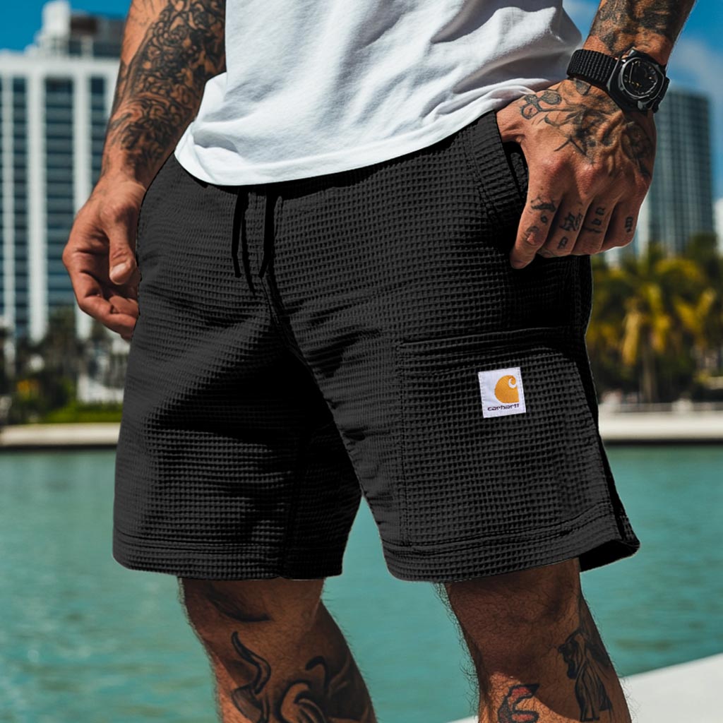 Carhartt Men's Vintage Waffle Knit Surf Elastic Drawstring Shorts