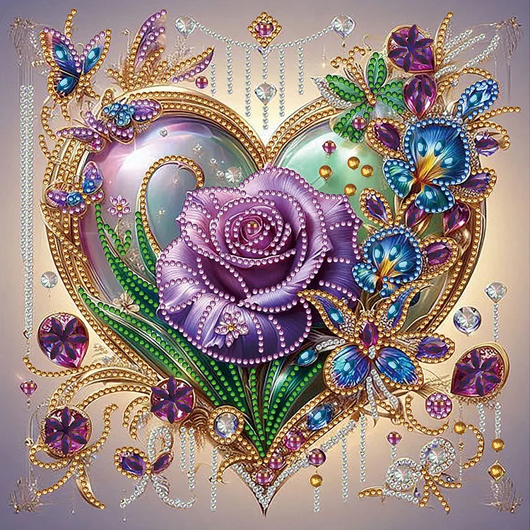 Love Flowers 30*30CM (Canvas) Special Shaped Drill Diamond Painting gbfke