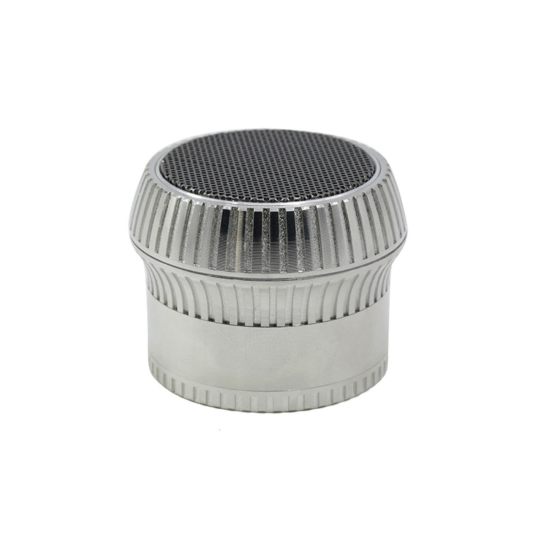 63MM Zinc Alloy 4 Part Vertical Stripe Lace Skirt Herb Grinder-Silver