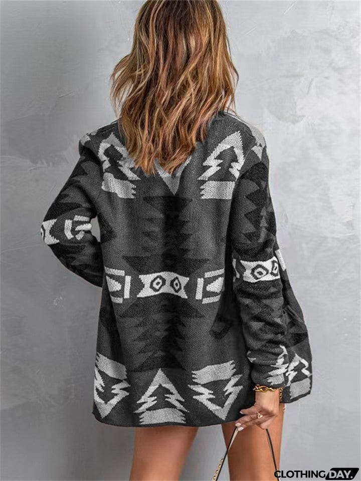 Street Style Halloween Extra Loose Knitted Cardigan Sweater for Autumn Winter