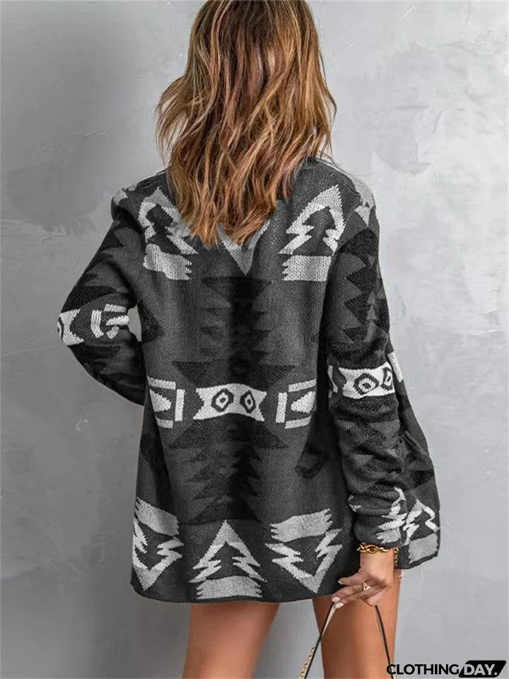 Street Style Halloween Extra Loose Knitted Cardigan Sweater for Autumn Winter