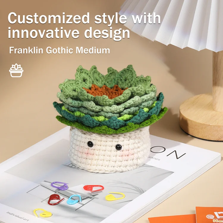 Plant Pot Coaster Crochet Starter Kit with 6 Pcs