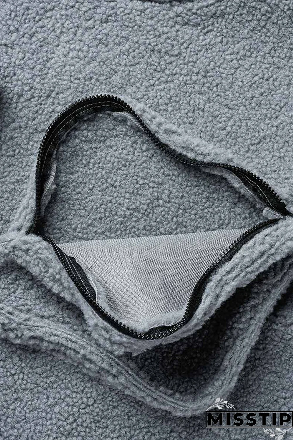 Grey Casual Solid Patchwork Pocket Hooded Collar Tops