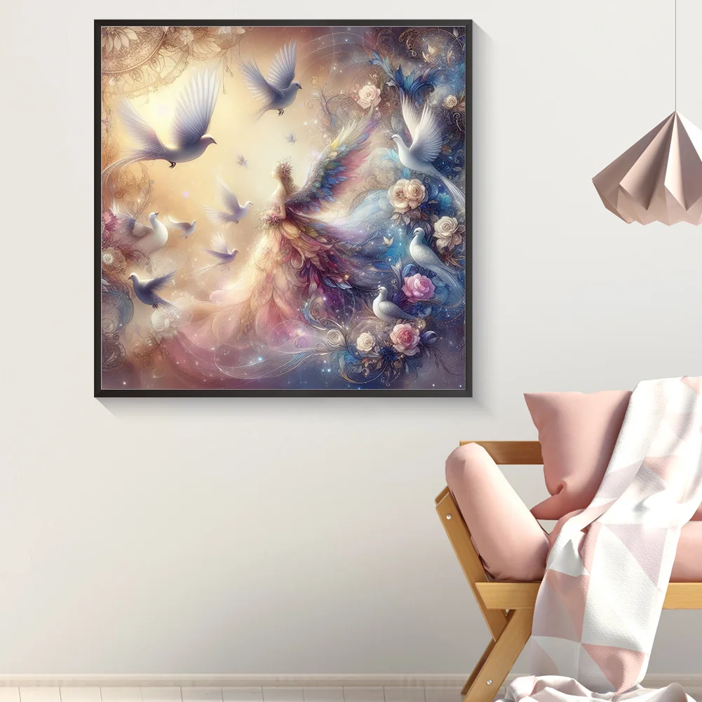 Diamond Painting - Full Round Drill - Dove(Canvas|30*30cm)