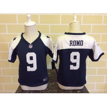 Toddler  Dallas Cowboys #9 Tony Romo Blue Thanksgiving Stitched NFL Jersey