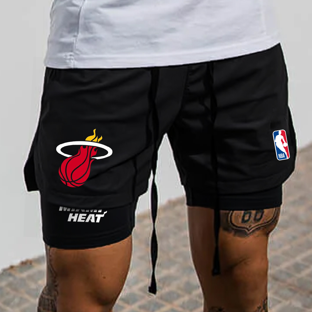 Men's NBA Fitness Sports Double Layer Shorts