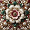 5D DIY Full Round Drill Partial AB Diamond Painting Pearl Flower Wall Art45x45cm