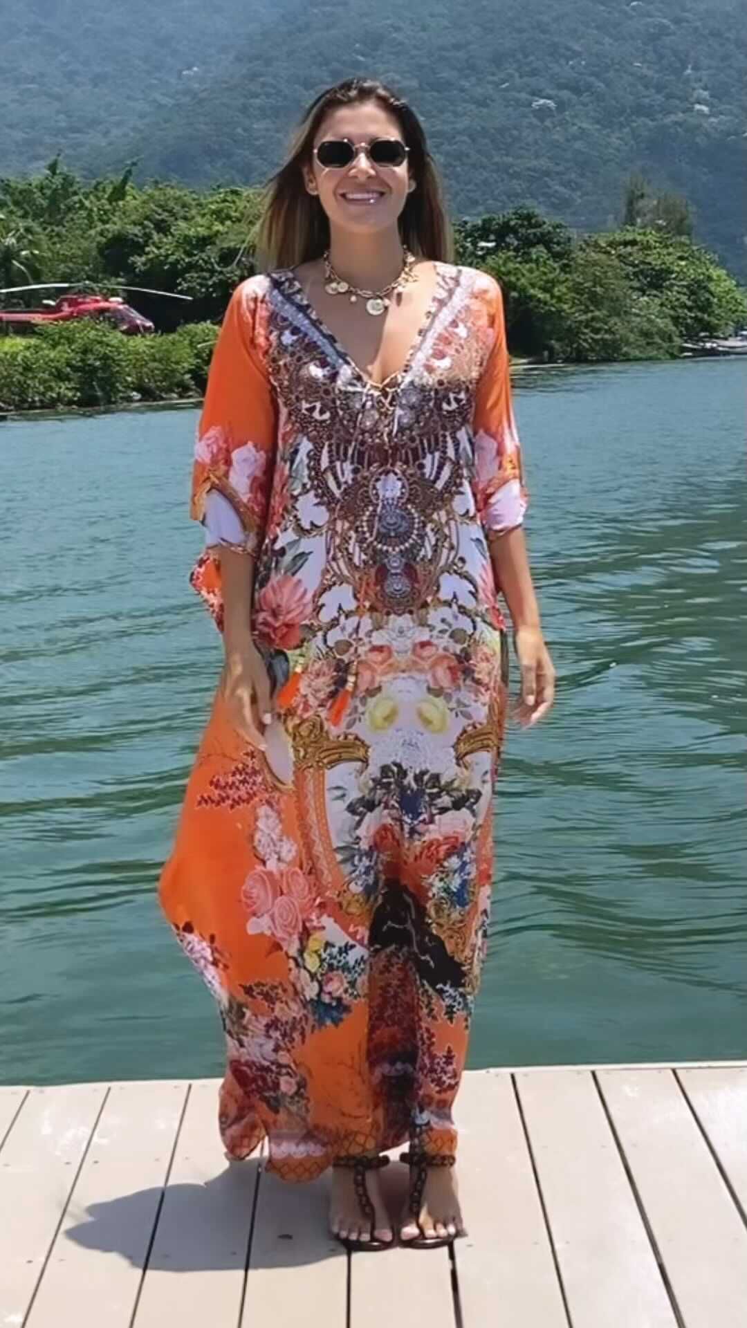 Kaftan Verona laranja