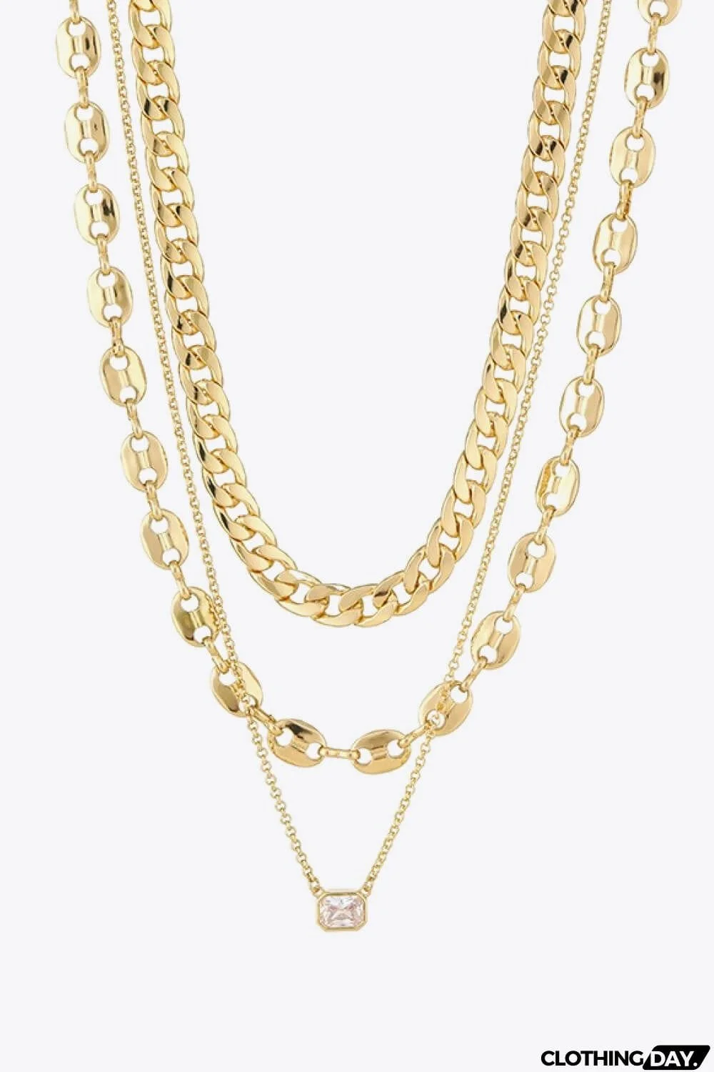 Zircon Copper Necklace Three-Piece Set