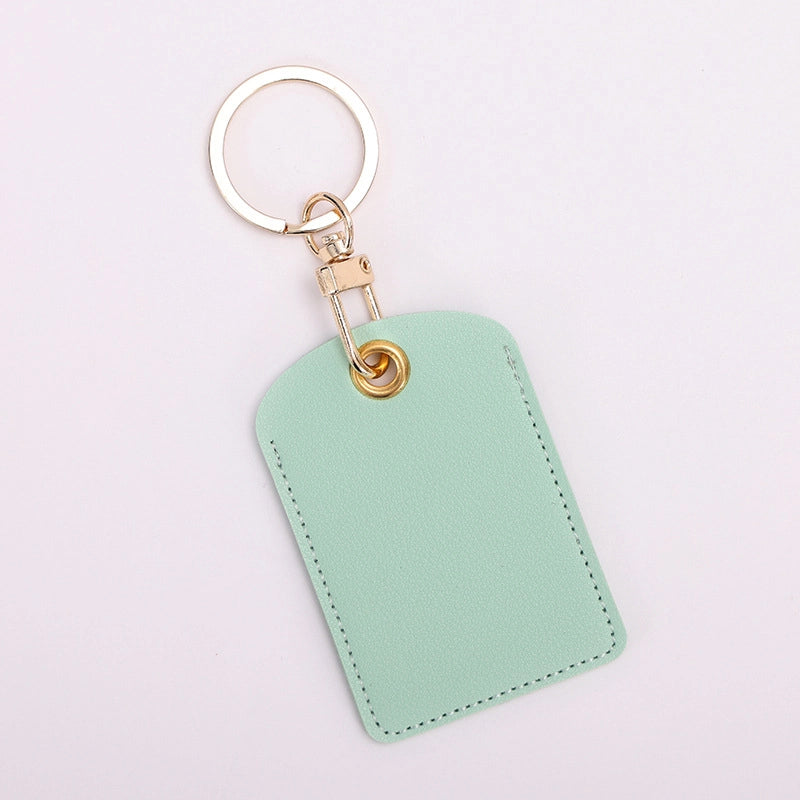 Access Card Case Water Drop Keychain Genuine Leather Community Women Men’s Ic Student Bus Card Elevator Induction Protective Case