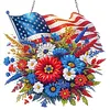 Independence Day 2D Flat DIY Acrylic Diamond Painting Hanging Kit Special Shape Crystal Rhinestone Art Pendants Single Side Drill for Adults Gift Home Wall Or Window Decor