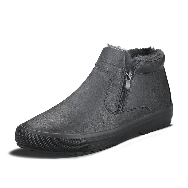 Yyvonne 9152 Winter Martin Boots Men's High-Help Leisure Trend With Leather Shoes Warm And Velvet Thick Cotton Shoes Men