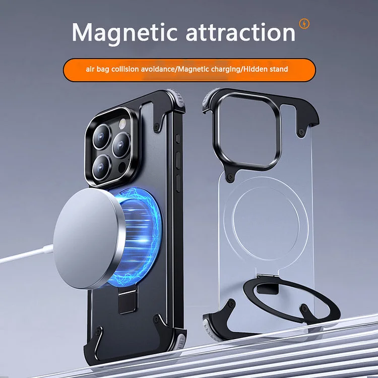 Magnetic Mobile Phone Case Metal Anti-Fall Airbag Protective Case