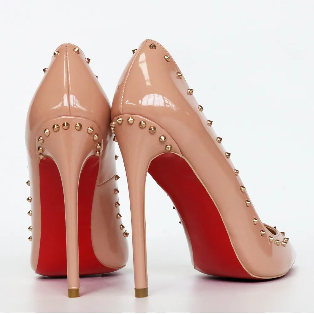 100mm Women's High Heels Pumps Party Stiletto Nude Patent-vocosishoes