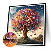 Diamond Painting-DIY Full Round Drill Colorful Butterfly Tree