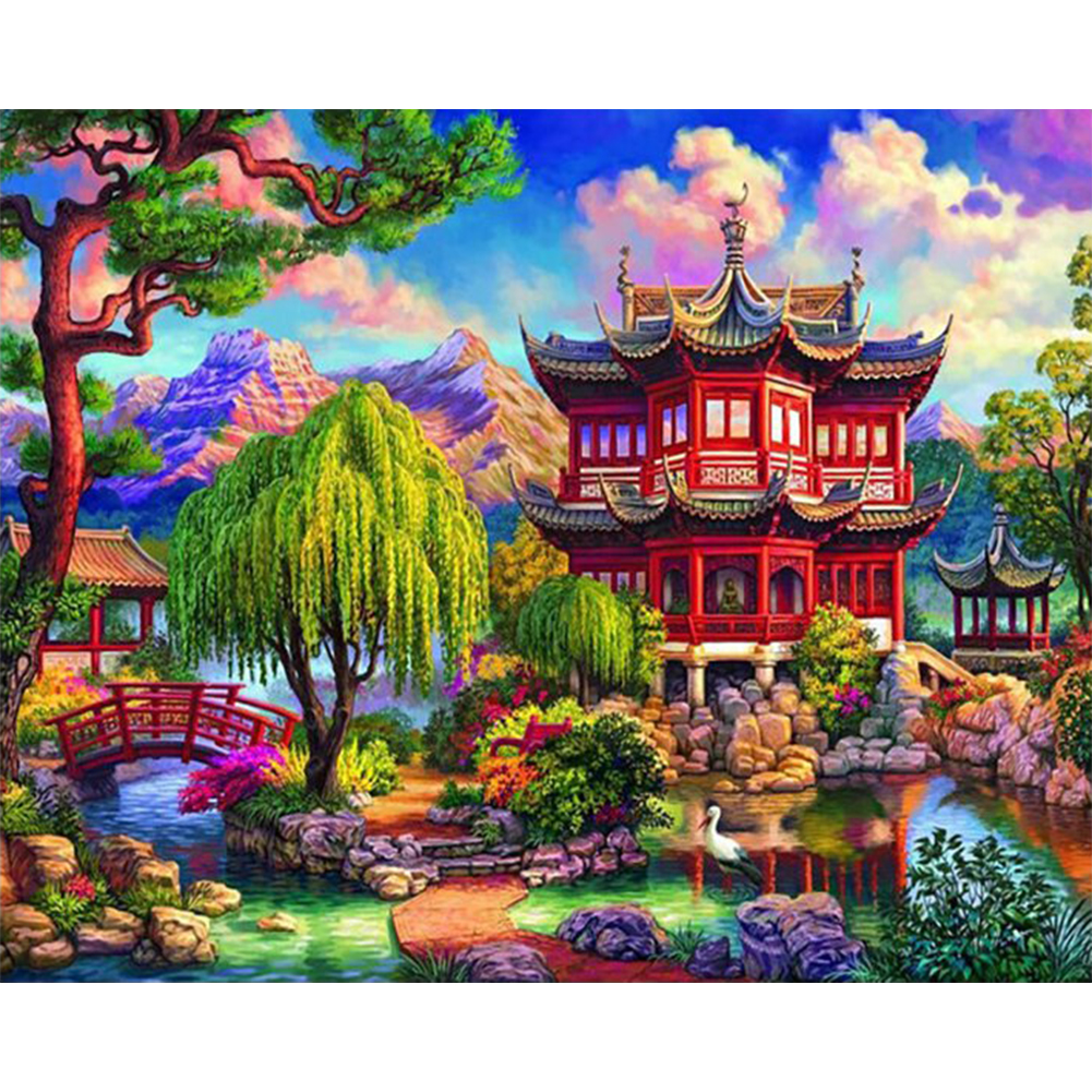 Backyard-Paint by Numbers-50x40cm