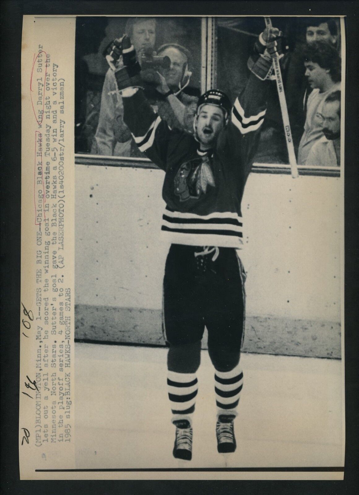 Darryl Sutter LOT of 6 Press Photo Poster paintings 1982 - 1992 Chicago Black Hawks