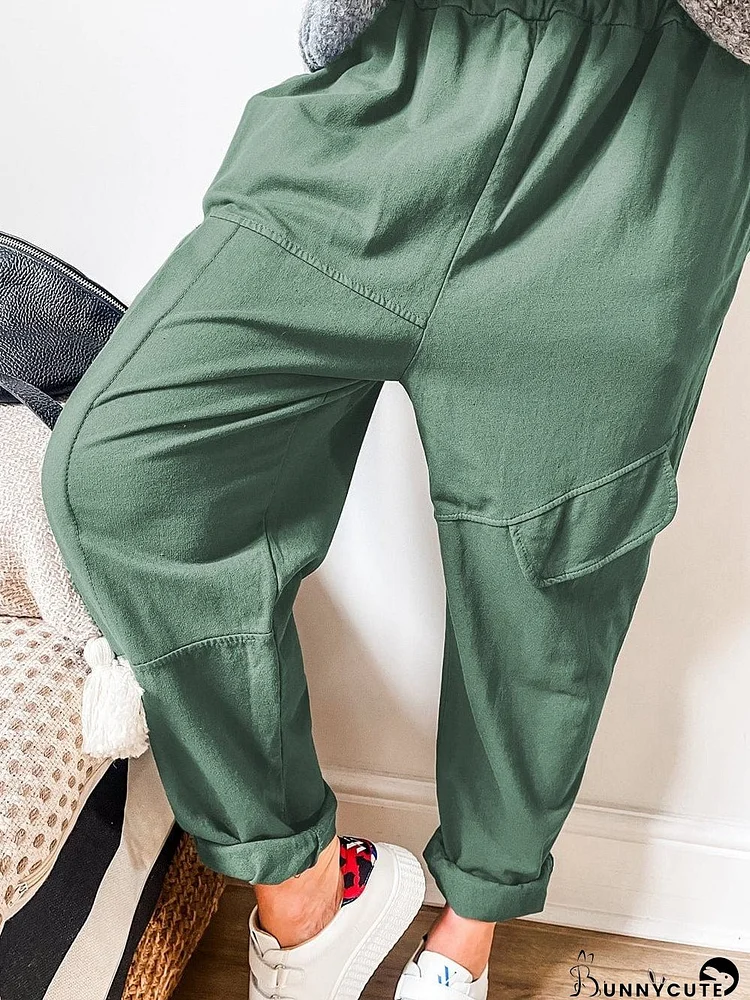 Misty Green Cargo Jogger Pants