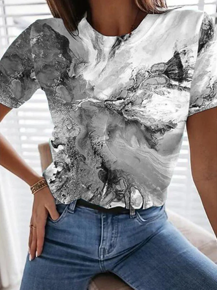 Abstract Marble Texture Art Short Sleeve T Shirt