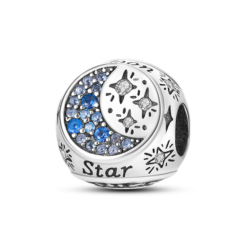 925 Sterling Silver Spherical Star Moon Fashion Plated platinum Jewelry Gifts Girl Accessories KTC199