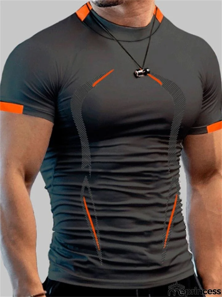 Men's Fit Exercise Training Breathable Summer Short Sleeve T-shirts