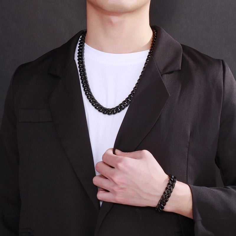 Jewelry Basic Stainless Steel No Inlaid 18K Gold Plated Bracelets Necklace