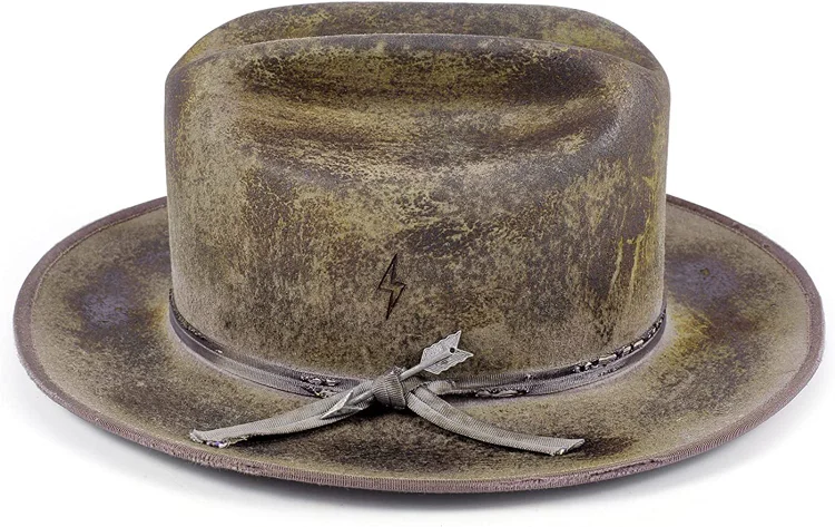 Hats Vintage Fedora Firm Wool Felt Panama Hat Lining Distressed/Burned Handmade K