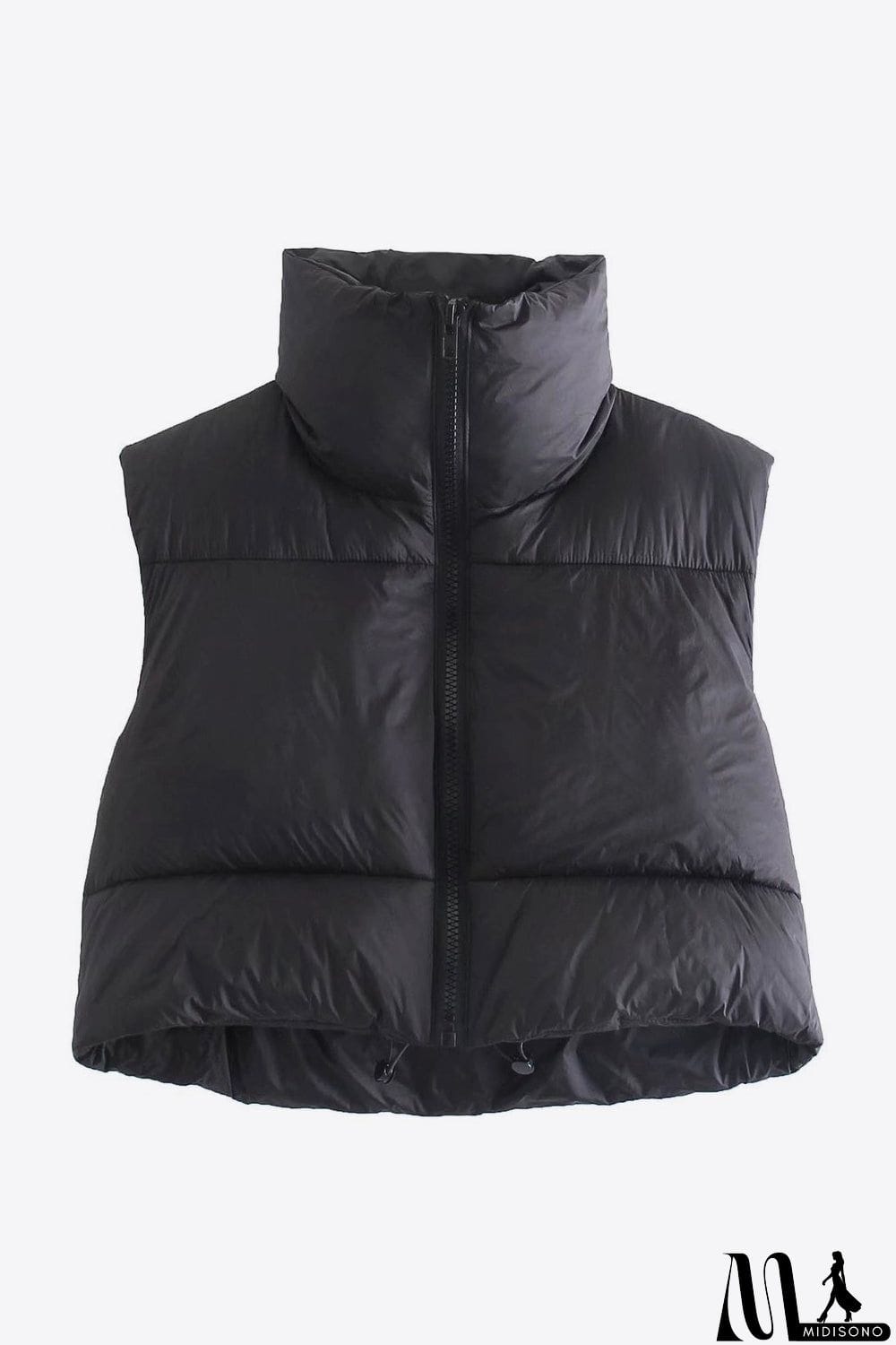 MidiSono - Zip-Up Drawstring Puffer Vest