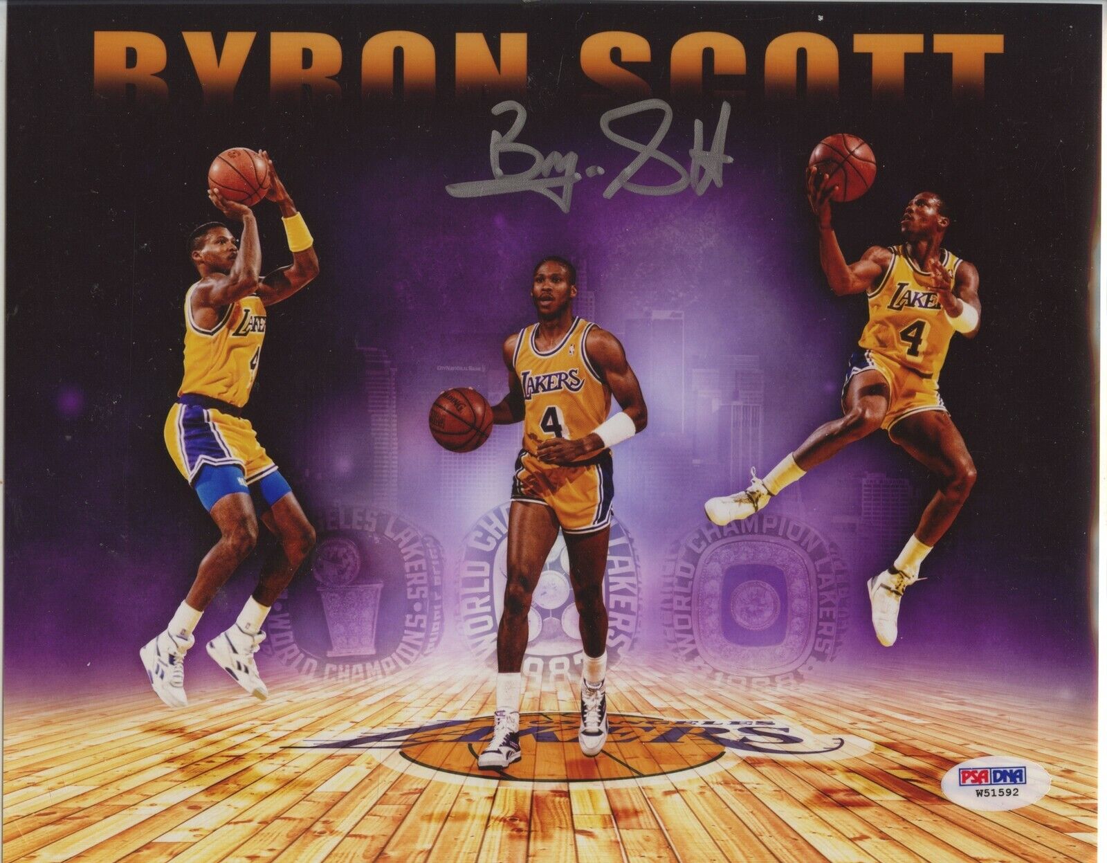 BYRON SCOTT 8x10 Photo Poster painting Signed Autographed Auto PSA DNA LA Lakers