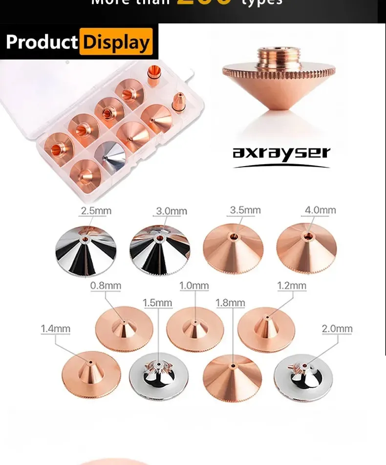 High Speed Fiber Laser Nozzle – D28 M11 D32 M14, Single/Double, For Hans HSG Precitec Heads